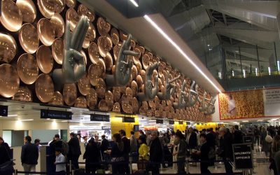 Arrival immigration hall at Indira Gandhi International Airport, New Delhi