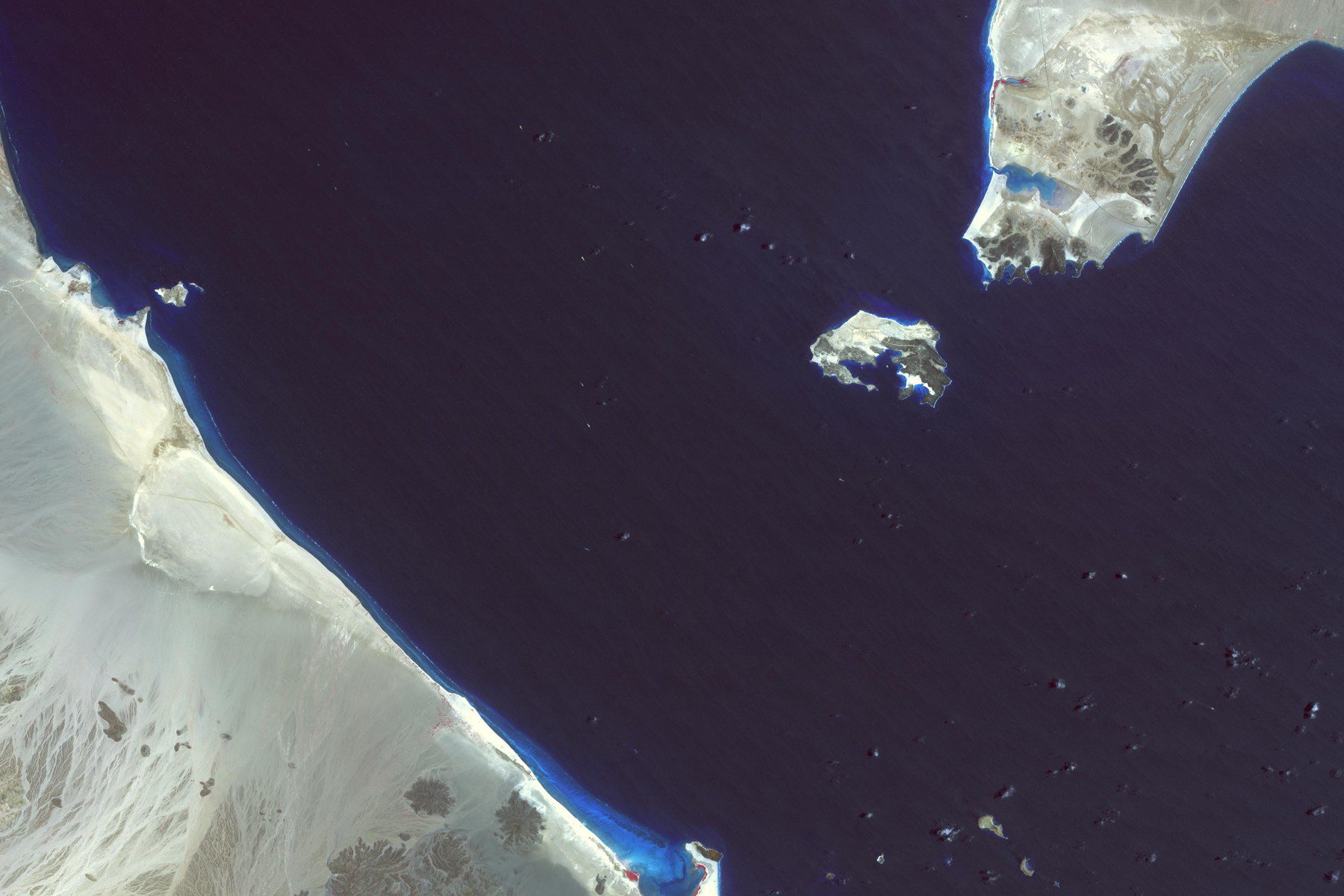 Satellite file image of the Bab-el-Mandeb strait between Yemen and the Horn of Africa