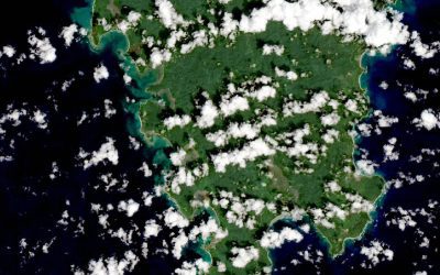 Satellite view of Galathea Bay on Great Nicobar Island