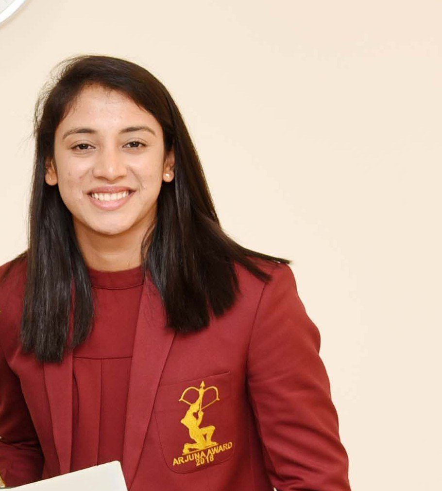 Cricketer Smriti Mandhana in her Arjuna Award blazer in New Delhi, 2019 (file photo)