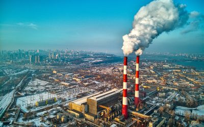 File photo: aerial view of a combined heat and power plant in Kyiv in winter, 2019
