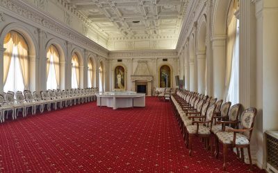 The White Hall of Livadia Palace in Yalta, where the 1945 conference was held