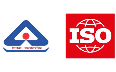 Logos of the Bureau of Indian Standards and the International Organization for Standardization side by side