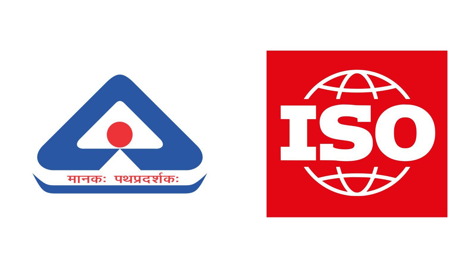 Logos of the Bureau of Indian Standards and the International Organization for Standardization side by side
